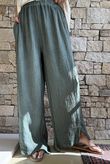 Rustic Nature Bubble Cotton Split Kick Pant Washed Moss